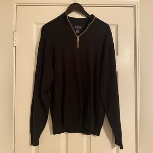 Austin Clothing Co. Men's Black Sweater with Zip. Patch work on Elbows. Medium.